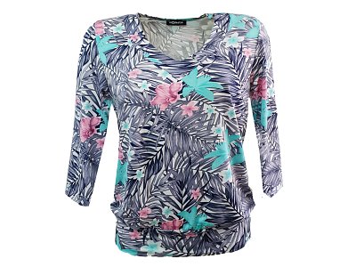 Černá halenka s bílým tiskem - vel.40